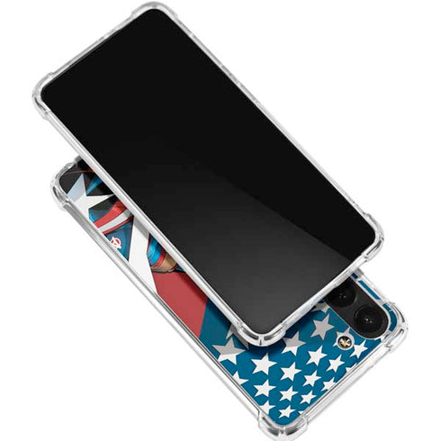 Marvel Captain America Action Pose Galaxy S24 FE Clear Case